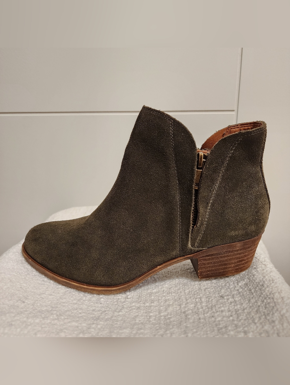 Lucky Brand Double Zipper Leather Boots